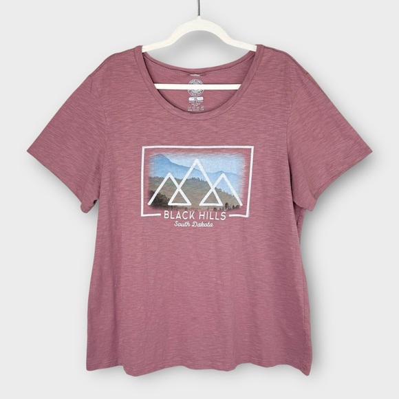 Black Hills South Dakota mauve short sleeve t-shirt XL mountains badlands pink - Picture 1 of 7